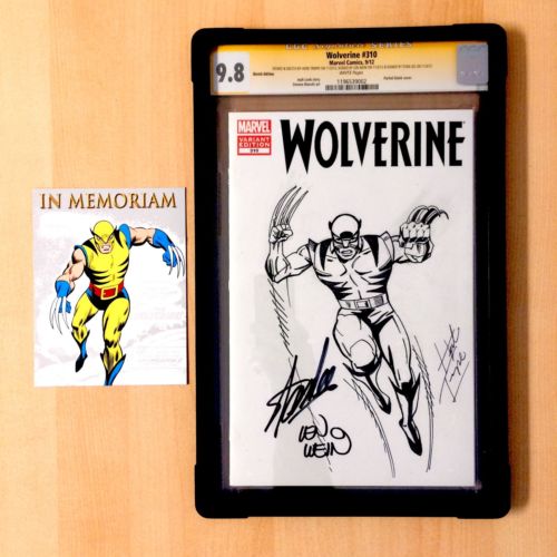 Wolverine 310 CGC SS 98 SIGNED Stan Lee Len Wein SKETCHED Herb Trimpe NMMT