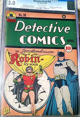 DC Detective Comics 38 CGC 30 1st app of Robin OffWhite pages UltraRARE