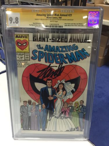 AMAZING SPIDERMAN ANNUAL 21 CGC SS 98 SIGNED BY STAN LEE  HIS WIFE JOAN LEE