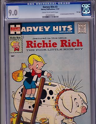 Harvey Hits 3    CGC  90     1st Book Devoted to Richie Rich   File Copy