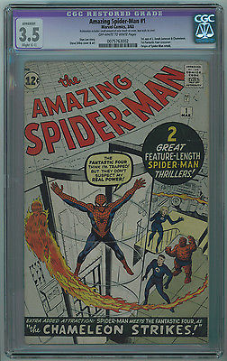 AMAZING SPIDERMAN 1 CGC APPARENT 35 1ST FF CROSSOVER OFFWHITE TO WHITE PAGES