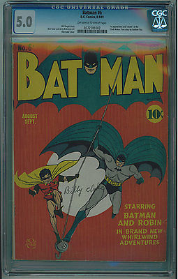 BATMAN 6 CGC 50 OFFWHITE TO WHITE PAGES PAGES GOLDEN AGE