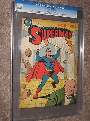 SUPERMAN 4 CGC 55 2nd Lex Luthor Appearance 1940DC ComicsMovieAction Comics