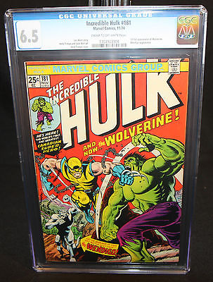 Incredible Hulk 181  1st Full App of Wolverine  CGC Grade 65  1974