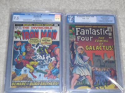 Fanastic Four 48 PGX 75 Iron Man 55 CGC 75 Mega Key Books and Super Hot