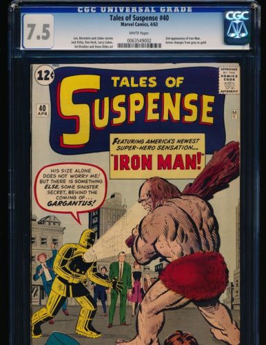 Tales of Suspense  40  2nd Iron Man CGC 75 WHITE Pgs 