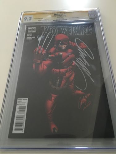 WOLVERINE 1 DEADPOOL VARIANT SIGNED SCOTT CAMPBELL RARE SILVER SIGNATURE CGC 92