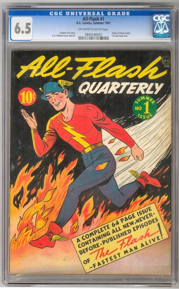 AllFlash 1 CGC 65 OWW 1st Solo Flash Title Origin of the Flash Jay Garrick