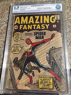 amazing fantasy 15 CGC GOOD CBCS 1 ST SPIDERMAN UNRESTORED AVENGERS MOVIE HULK