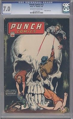 Punch Comics 12 CGC 70 oww Classic Skull Cover