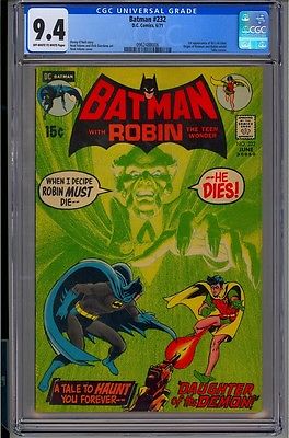 BATMAN 232  CGC 94  OWW DC Comics 671 1st appearance Ras Al Ghl Neal Adams