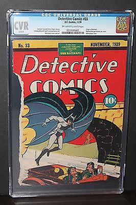 Detective Comics 33 CGC Front Cover Only Classic Origin Issue Batman DC 1939
