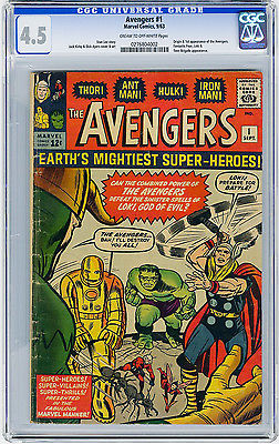 Avengers 1 CGC 45 MEGA KEY Origin  1st app Kirby Lee Marvel Silver Age Comic