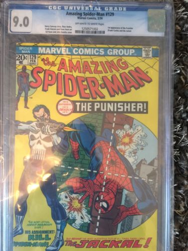 Amazing SpiderMan 129 CGC 90 OwWhite Pages First Punisher  Daredevil