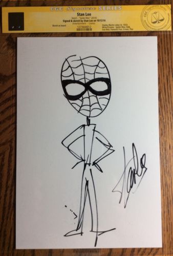 Stan Lee Spiderman Sketch And Autograph   CGC Authenticated 