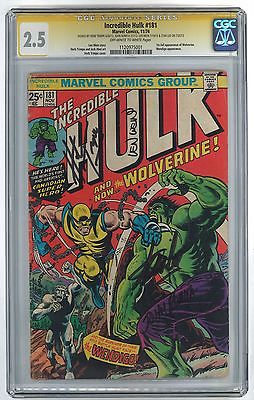 Incredible Hulk 181 CGC SS 4 Signatures Signed Stan Lee Herb Trimpe Wein Romita