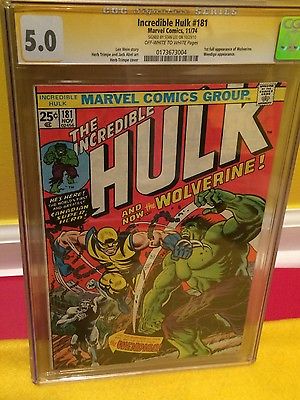 Incredible Hulk 181 CGC 50 First Appearance Wolverine Signed Stan Lee