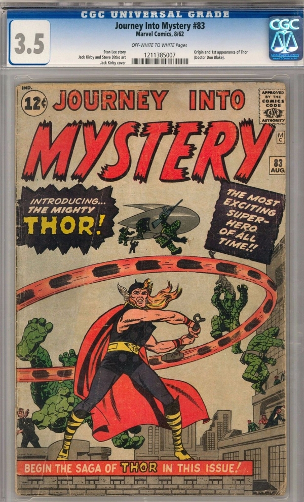 Journey Into Mystery 83 CGC 35 OWW Origin  1st Appearance of Thor