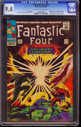 Fantastic Four 53 CGC 94 Origin of Black Panther 1st appearance of Klaw Hot