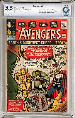 AVENGERS 1 CBCS 35 VG 1963 1ST APPEARANCE AVENGERS THOR HULK IRON MAN LIKE CGC