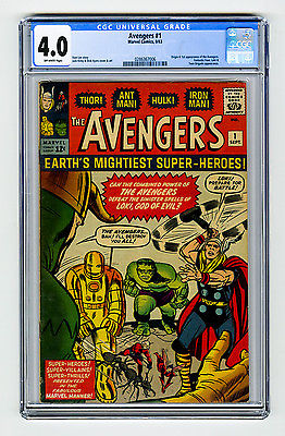 Avengers 1 CGC 40 KEY Origin  1st appearance Kirby Ayers Lee Marvel Silver