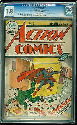 Action Comics 7  CGC Graded 18  2nd Ever Cover Appearance of Superman