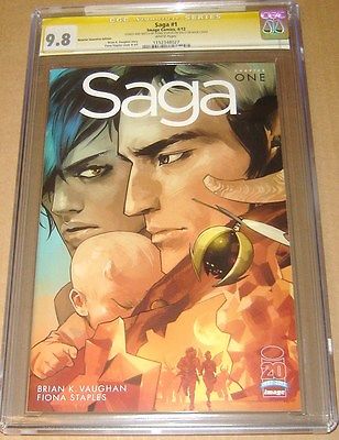 SAGA 1 RRP DIAMOND SUMMIT CGC 98 SS SIGNED with SKETCH FIONA STAPLES