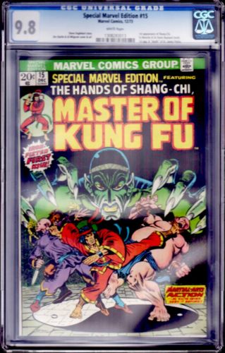 SPECIAL MARVEL EDITION 15  CGC 98  FIRST SHANGCHI MASTER OF KUNGFU  WHITE