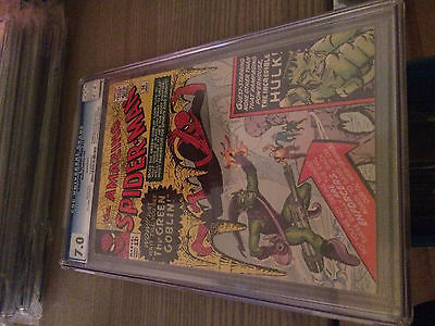 AMAZING SPIDERMAN 14 CGC 70 1ST APP GREEN GOBLIN WHITE PAGES HULK APP