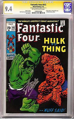 FANTASTIC FOUR 112 HULK VS THING 1971 CGC 94 SS Signed Stan Lee  Sinnott