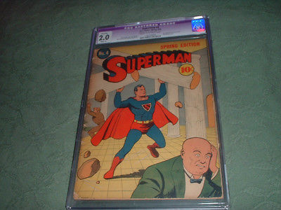SUPERMAN 4  SPRING 1940  2ND LEX LUTHOR  2ND DAILY PLANET  CGC GRADED 20 