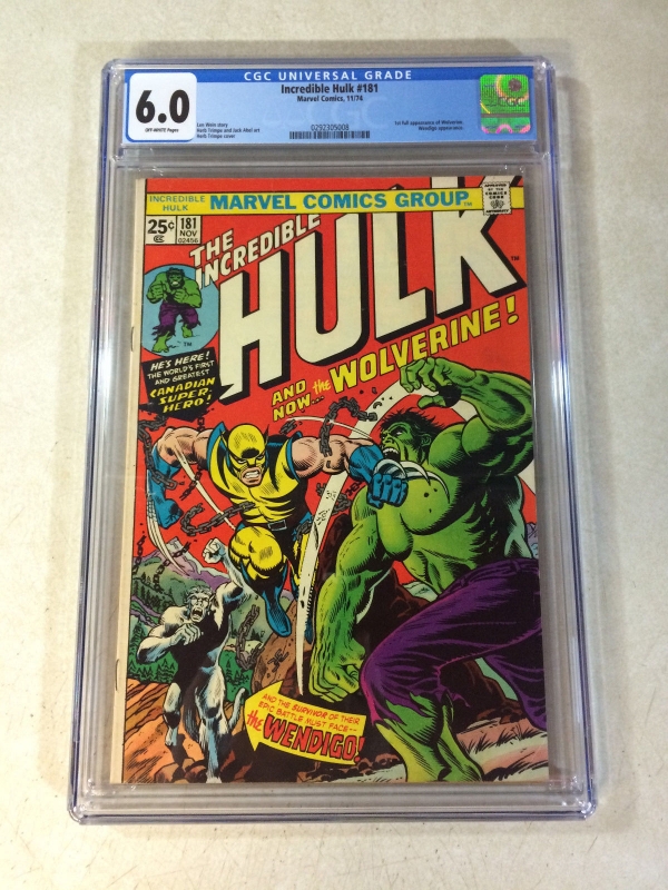 INCREDIBLE HULK 181 CGC 60 KEY ISSUE 1ST FULL WOLVERINE 1974 WENDIGO