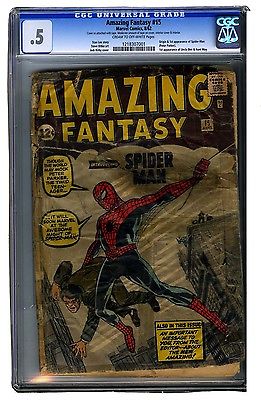 AMAZING FANTASY 15 CGC 5 ORIGIN  FIRST APPEARANCE OF THE AMAZING SPIDERMAN
