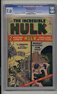 The Incredible Hulk 4 Nov 1962 Marvel CGC 70 CROW pages