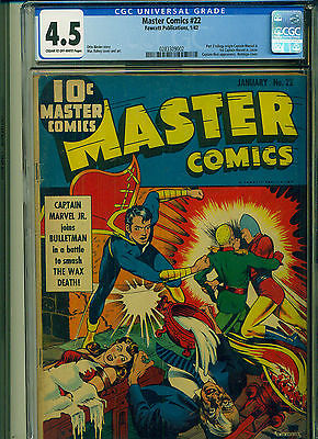 Master Comics 22 CGC 45 VG Capt Marvel Jr Origin 1st Cover Mac Raboy Cvr art