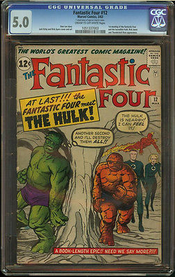 Fantastic Four  12 CGC 50 COW PAGE Universal First Hulk appear in FF SA Key