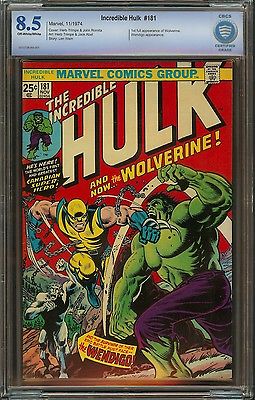 Incredible Hulk 181 CBCS 85 VF First Wolverine  Looks 92  Like CGC