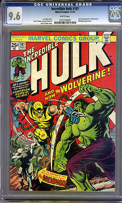 Incredible Hulk 181 CGC 96 NM WHITE Pages Universal No Reserve