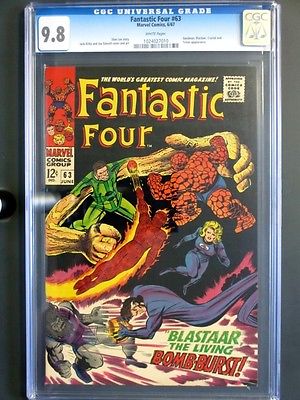 Fantastic Four 63 MARVEL 1967 MINT CGC 98 NMMT HIGHEST GRADE Human Torch