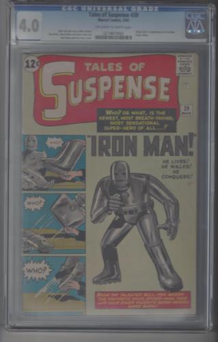Tales of Suspense 39CGC 40 Universal OWW1st Iron Man