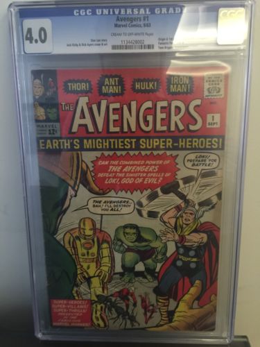 Avengers 1 Cgc 40 Hulk Thor Iron Man Cover Marvel