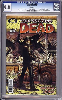 WALKING DEAD 1 CGC 98  WHITE PAGES  1ST APP OF RICK SHANE  1ST PRINTING
