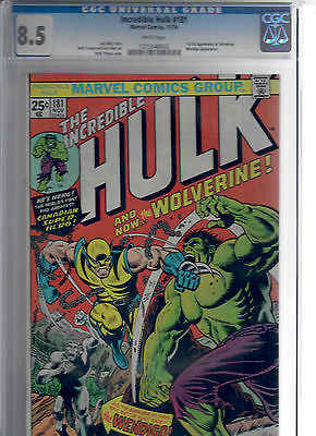 The Incredible Hulk 181 FIRST APPEARANCE OF WOLVERINE CGC Graded 85 White Page