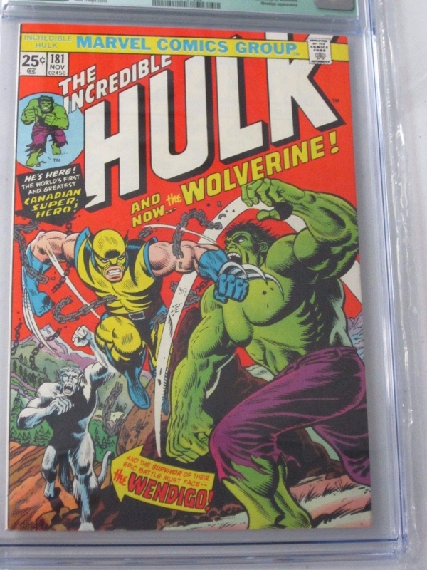 INCREDIBLE HULK 181 CGC 80 WHITE PAGES 1ST FULL APPEARANCE OF WOLVERINE NO MVS