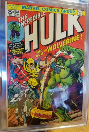 Incredible Hulk 181 cgc 70 oww pages old label Beautiful looking copy Marvel