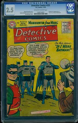 Detective Comics 225 CGC 25 OWW Silver Age Key DC 1st Martian Manhunter LK