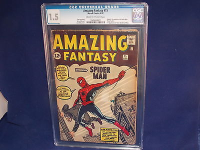 Amazing Fantasy 15 1962 Marvel CGC 15 1st appearance of SpiderMan Silver Age