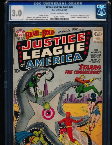 Brave  The Bold  28  1st Justice League CGC 30 CREAMOW Pgs 