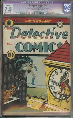 DETECTIVE COMICS 66 CGC 75 R ORIGIN  1ST APP TWOFACE HARVEY DENT BATMAN