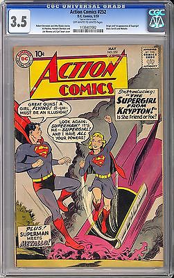 Action Comics 252 Nice OWW Pages Origin  1st App Supergirl DC 1959 CGC 35